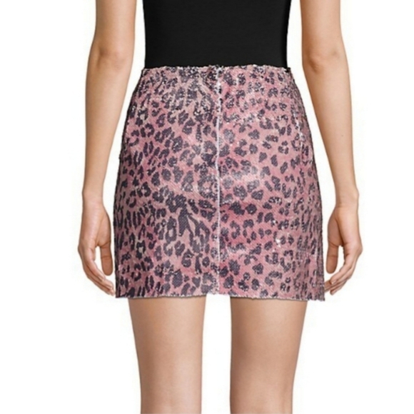 Free People Cheetah Print Sequin Mini Skirt - Picture 2 of 13
